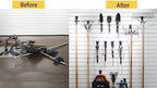 Slatwall Hooks 14 Pack, Heavy Duty Garage Wall Organizer, Multi-Size Hanging Hooks Compatible with Proslat, StoreWALL and HandiWall - Image 5
