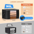 90L Large Storage Bags, 4 Pack Clothes Storage Bins Closet Organizers - Image 2