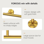 FORIOUS Towel Bar Towel Racks for Bathroom Wall Mounted 24" Brushed Gold - Image 5