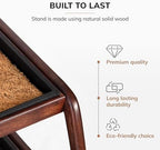 Anji Mountain Heavy Duty Waterproof Wooden Shoe Storage Mat Organizer/Boot Storage Tray Multi Use for Entryway with Coir, Tan Cross Embossed Insert, 2 Tier, Fits 4 Pair (26.5" Wide) - Image 3