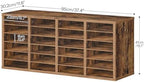HOOBRO Literature Organizers, 24 Compartments Office Mailbox with Adjustable Shelves, Wood Countertop Literature Sorter for Office, Home, Classroom, Mailrooms Organization Rustic Brown FG64WF01 - Image 3