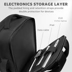 AUROTIER Barber Bag with Insulated Pocket, Portable Backpack for Clippers and Supplies, Travel Hairstylist Smart Bag, Hairdresser Case, Water-resistant, Black - Image 4