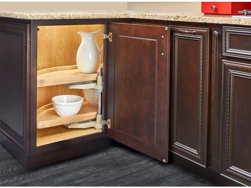 Rev-A-Shelf 32" Dual Shelf Half Moon Lazy Susan Organizer, Wood - Image 5