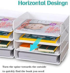 4 Tiers Stackable A4 Paper Trays, Office Desk File Holder, Tidy File Document Letter Book Paper Organizer (4 Tiers,White) - Image 6
