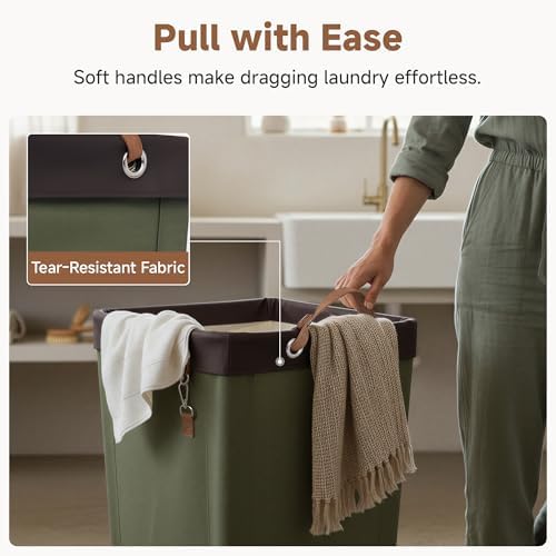 StorageWorks 160L Laundry Basket with Wheels, Rolling Hampers for Clothing - Image 5