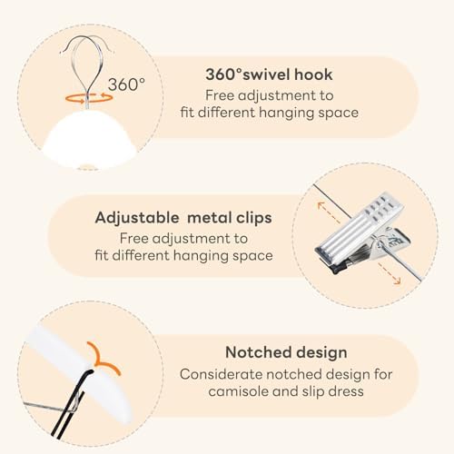 HOUSE DAY Wooden Hangers with Clips 24 Pack, Suit and Pants Hangers, White - Image 4