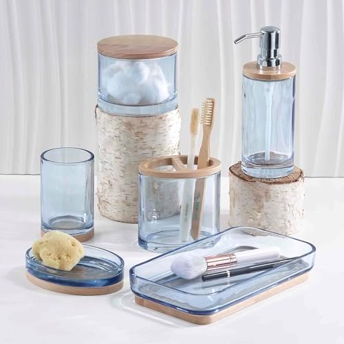 IZOD - Bathroom Set, Glass Lotion Pump, Vanity Tray & Covered Jar - Image 5