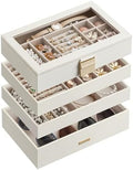 SONGMICS Stackable Jewelry Trays, 4-Tier Jewelry Box, with Glass Lid by SONGMICSbySONGMICSHOME