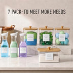 4+3 Pack Laundry Pods Containers & Dryer Sheet Holder & Laundry Detergent Dispenser, Laundry Room Organization and Storage Jars with Lids, Labels and Scoops for Scent Booster, Powder, Pods - Image 3
