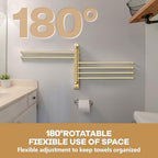 Teenyyou 20.4" Swivel Towel Rack 6 Arms 304 Stainless Steel Gold - Image 6