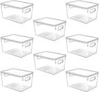 Clear Plastic Stackable Storage Bins with Lids, Pantry Organizers and Storage Containers Fridge Organizer Bins Kitchen Cabinet Organizer Bin for Organizing Under Sink Refrigerator Organization by CONTROLKITCHEN