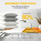 Vacuum Storage Bags with Electric Pump, 15 Reusable Compression Bags for Clothes, Bedding and Travel, Space Saving Storage Bags for Closet and Home Organization, White - Image 3