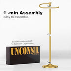 Toilet Paper Holder Free Standing, 25” H Stainless Steel Brass Gold Toilet Paper Stand, Weighted Base Floor Tissue Roll Holder for Bathroom,Toilet Roll Stand - Image 7