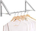 Laundry Room Drying Rack Wall Mounted Clothes Hanger Folding Wall Coat Racks Aluminum Home Storage Organiser Space Savers Silver 2 Rakcs with Rod by Anjuer