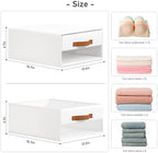 DIMJ Closet Organizers and Storage - Fabric Bins with Drawers for Closet Foldable Clothes Organizers with Clear Window, Stackable Storage Drawers Units for Bedroom, Living Room, 6-Pack, White - Image 3