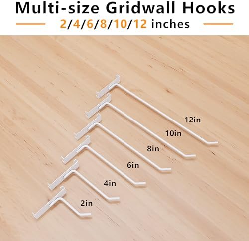 2 Inch Gridwall Hooks,White, 50 Pcs Gridwall Accessories - Image 4