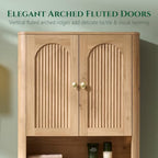 Bathroom Fluted Arched Wall Cabinet Set 2, 23.6''W Medicine Cabinet,Natural - Image 5