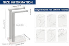 NearMoon Hand Towel Holder with Balanced Marble Base, SUS304 Stainless Steel Stand Towel Ring L Shape Hand Towel Rack Free-Standing Towel Bar for Bathroom Kitchen Countertop(Double Rod Brushed Nickel) - Image 2