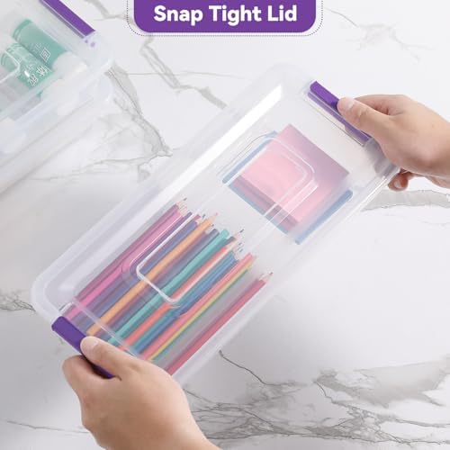 novelinks 4 Quart Clear Plastic Storage Containers with Lids (8 Pack) - Image 6