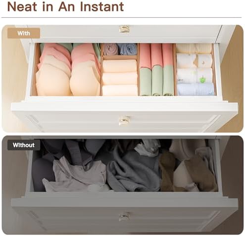 Criusia Drawer Organizer Clothes, 21 Pack Dresser Organizer for Baby Clothes, Underwear, Sock - Foldable Closet Organization and Storage Dividers Bins for Nursery, Bedroom (Brown) - Image 6