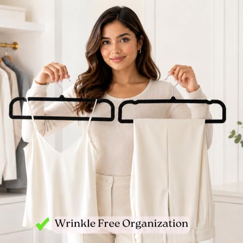 ZAKUTO Velvet Pants Hangers 50 Pack – Non-Slip Space Saving with 20 Hooks - Image 3