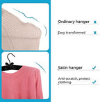 JS Hanger Padded Hanger for Sweaters - 17 Inch Extra Large Heavy Duty Satin Covered Coat Hangers No Shoulder Bump for Women Clothes, Sweaters, Dresses, Clothing, Weddings, Lingerie Pack of 10, Black - Image 3
