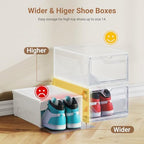 BROVIEW XX-Large Shoe Sneaker Storage Boxes for Size 14, 16 Pack Shoe Boxes - Image 5