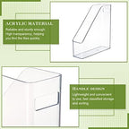Marsui 20 Pcs Clear Acrylic Magazine Holder with Handle Desk Organizer - Image 3