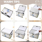 Stackable Storage Bins with Lids,Closet Organizers Fabric Box for Home and Office,Blanket Clothes Organizers,Under Bed Storage Containers 3 Pack - Image 3