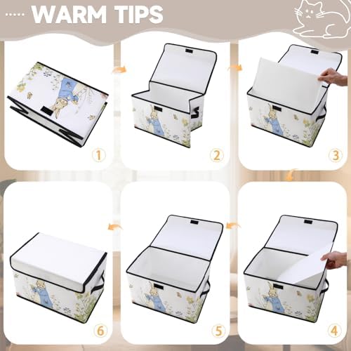 Stackable Storage Bins with Lids,Closet Organizers Fabric Box for Home and Office,Blanket Clothes Organizers,Under Bed Storage Containers 3 Pack - Image 3
