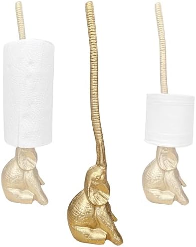 Elephant Toilet Paper Holder 16'' Cast Iron Paper Towel Holder Funny Toilet Paper Holder for The Floor or Counter in The Kitchen or Bathroom Bronze Rustic,Elephant by mozhixue
