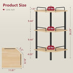 Tajsoon 3 Tier Corner Shelf Stand, Standing Corner Shelf Unit, Natural - Image 3