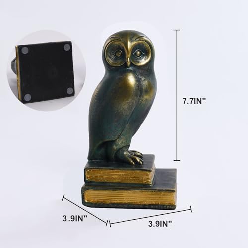 Book Ends for Shelves, Owl Decorative Bookends Bronze Bird Book Stopper Unique Kids Book Holders with Anti-Slip Base Luxurious Bookends for Kids Rooms Office Home Decor(Bronze) - Image 2