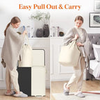 Lifewit Double Laundry Hamper with Lid, Removable Laundry Bags, White&Black - Image 4