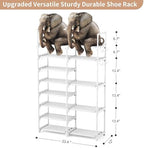 ROJASOP White Shoe Rack, Tall Metal Shoe Rack Organizer for Entryway Closet Garage, 8 Tier Large Shoe Shelf for 26-32 Pairs Boots & Shoes Storage, Space Saving Heavy Duty Shoe Stand - Image 3