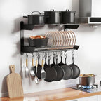 SUNTECH 31 Inch Pot Rack Wall Mounted, 2-Tier Wall Organizer for Pans, Pot - Image 7
