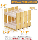 SpaceAid Bamboo Pull Out Spice Rack Organizer for Cabinet, Heavy Duty Slide Out Seasoning Kitchen Pantry Sliding Vertical Organization, 10.1" Wide, 4 Drawers(2" Wide), 2-Tier, Natural - Image 3