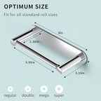 Adhesive Toilet Paper Holder, Self Adhesive Double Post Pivoting Toilet Tissue Holder, Stick on No Drill Toilet Paper roll Holder for Bathroom, Stainless Steel & Zinc Alloy, Polished Chrome, 2Pack - Image 7