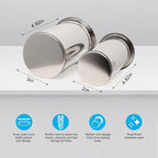 3-Inch 1Pcs and 2-Inch1Pcs Hot Tool Holder Canister Package, Blow Dryer & Curling Iron Holder Tube, Closed Bottom Heat-Resistant Hair Dryer Organizer for Salon & Home (Stainless Steel) - Image 2