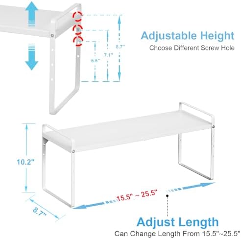 15.5 to 25.5 Inch Kitchen Cabinet Shelf Organizers，Kitchen Shelf Organizer - Image 2
