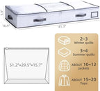 TAILI Under Bed Vacuum Storage Bags for Comforters,41x17.7x6 inch,Ivory - Image 2