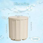 NicBex 2 in 1 Umbrella Stand Table with 1.5 Inch Hole, Beige - Image 2