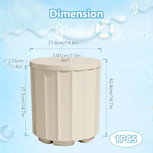 NicBex 2 in 1 Umbrella Stand Table with 1.5 Inch Hole, Beige - Image 2