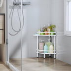HapiRm Standing Corner Shower Caddy - 2 Tier Shower Organizer Corner with Soap Holder and 4 Hooks, Rustproof Bathroom Storage Shelves with Adhesives, White - Image 7