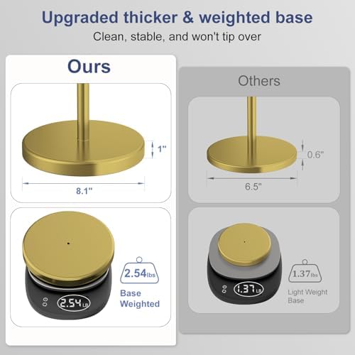 Brushed Gold Toilet Paper Holder Stand Freestanding Toilet Paper Stand - Image 5