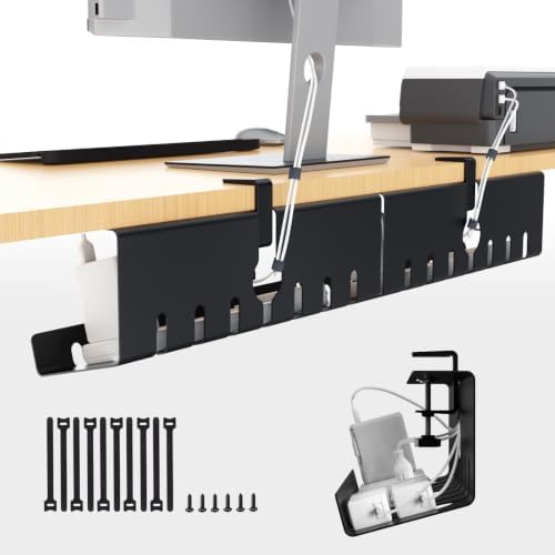 Syeeiex Under Desk Cable Management, Cord Management, Black, 17inch, 2 Set by syeeiex