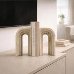 Decorative Bookends for Shelves – Heavy Duty Book Ends for Heavy Books, Stone-Inspired Composite Bookends, Non-Slip Base, Modern Home Office Decor, Gift Box Included, Set of 2 - Image 2