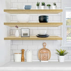 Sorbus Floating Shelves for Wall Storage (35 Inch, 3 Pack, Maple Wood) - Image 2