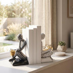 Thinker Bookends for Shelves, Decorative Book Ends, Heavy Duty Book Stoppers for Home Office Bookshelf Decoration, Modern Aesthetic Statue Decor - Image 7