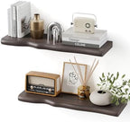 Organic Wavy Edge Floating Shelves,Hidden Brackets,2 Pack 24 in by Unknown